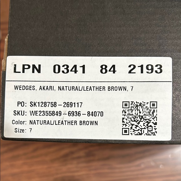 Shoe Dazzle Cream and Brown Wedge Sandals - Picture 2 of 8